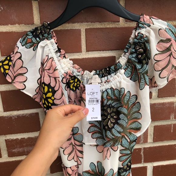 LOFT Dresses & Skirts - Off The Shoulder Floral Maxi Dress